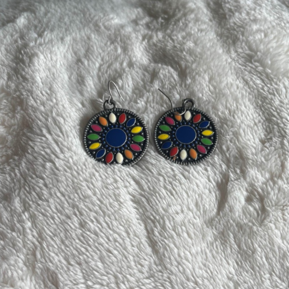 Y2K Boho Medallion Earrings Bohemian